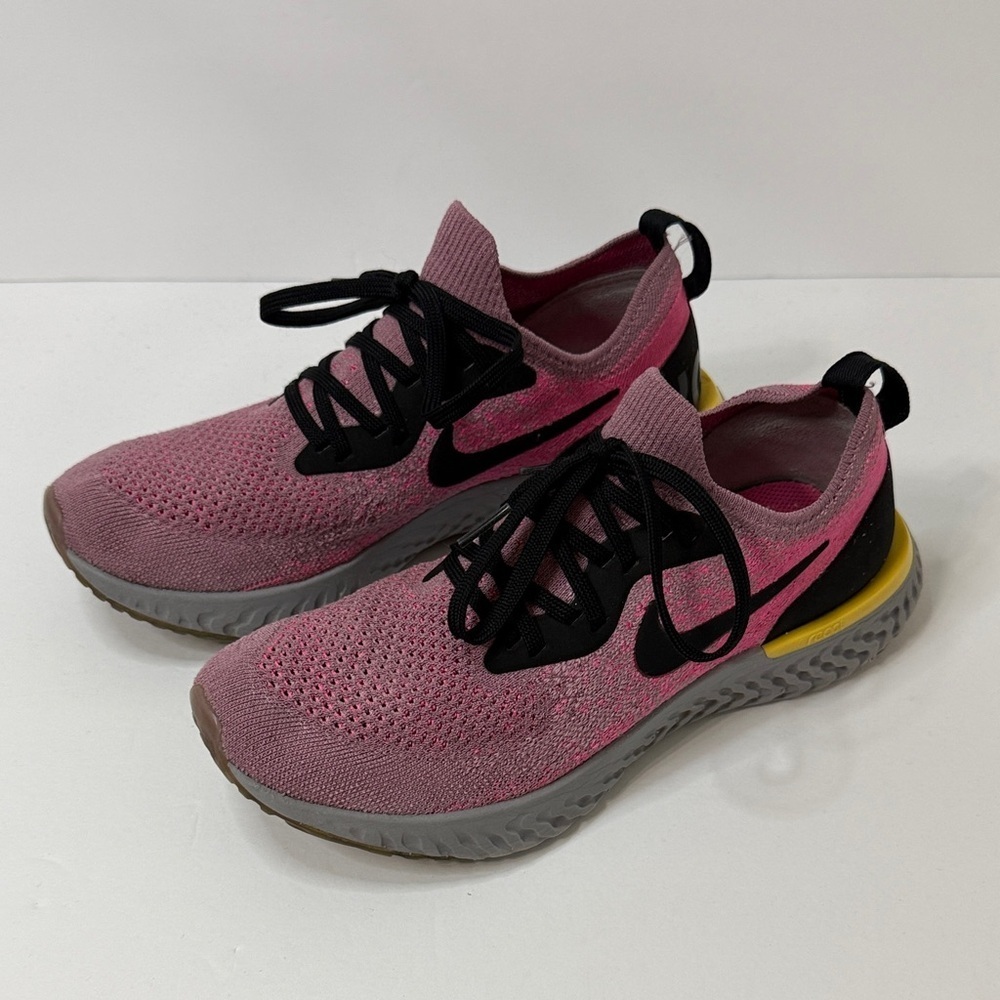 Nike Women's Pink and Yellow Sneakers